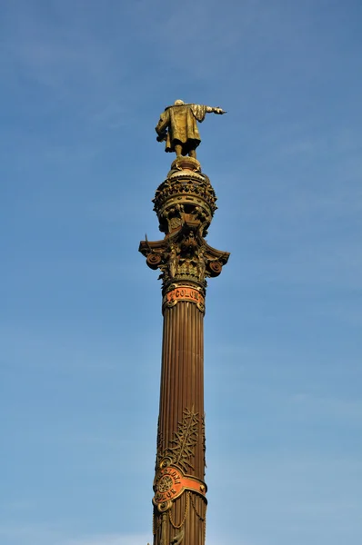 哥伦布雕像，（西班牙巴塞罗那) — 图库照片