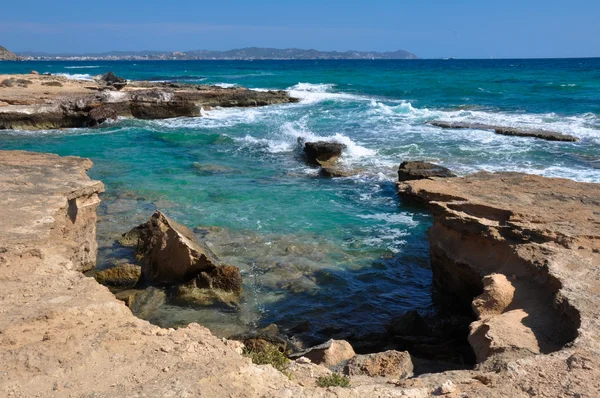 Akdeniz kıyılarında, Ibiza (İspanya) — Stok fotoğraf