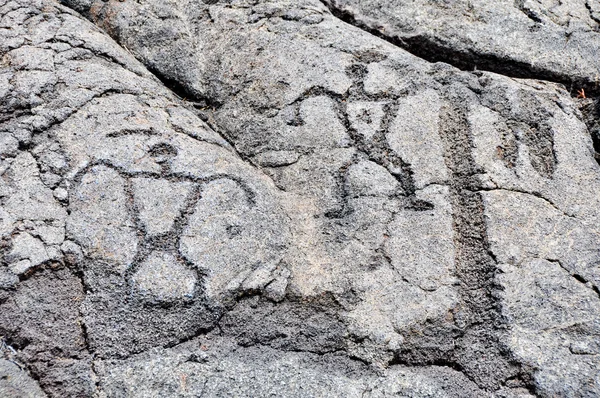 Petroglyph at volcanoes national park, Hawaii — Stock Photo, Image