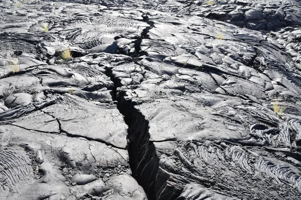 Crack dans le champ de lave, Big Island, Hawaï — Photo