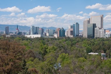 Mexico City skyline from Chapultepec castle clipart