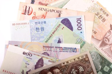 farklı Asya banknotlar