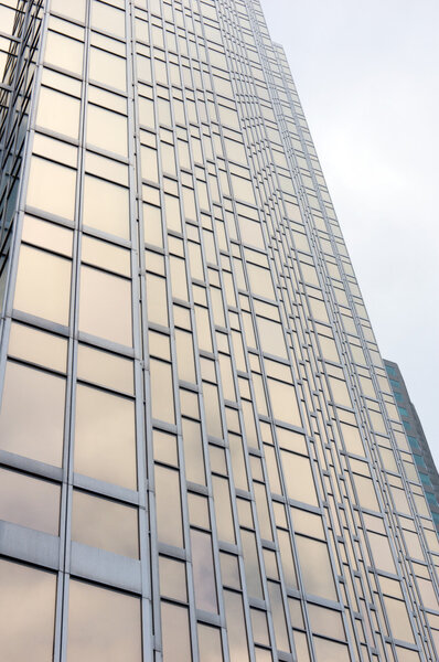 Glass wall of a high-rise building in downtown Toronto