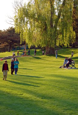 Park günbatımı zamanı üzerinde