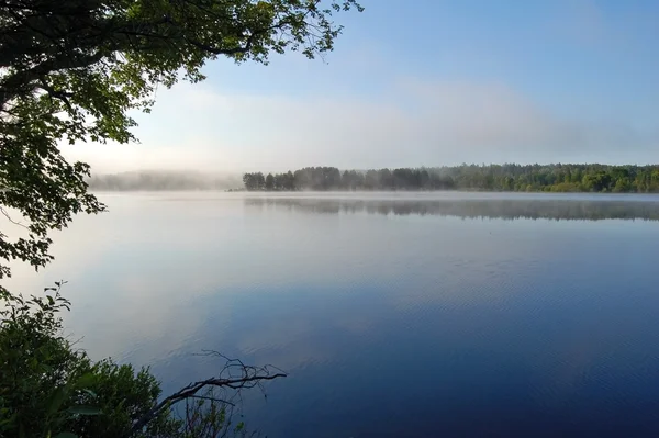 Ομίχλη πάνω από τη λίμνη — Φωτογραφία Αρχείου