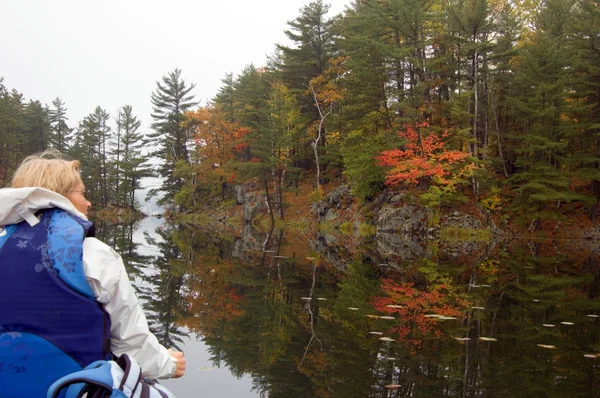 stock image Fall canoeing