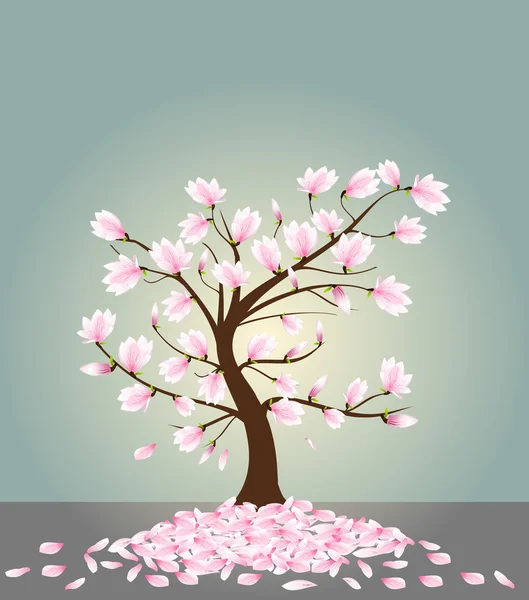 Magnolia arbre — Image vectorielle