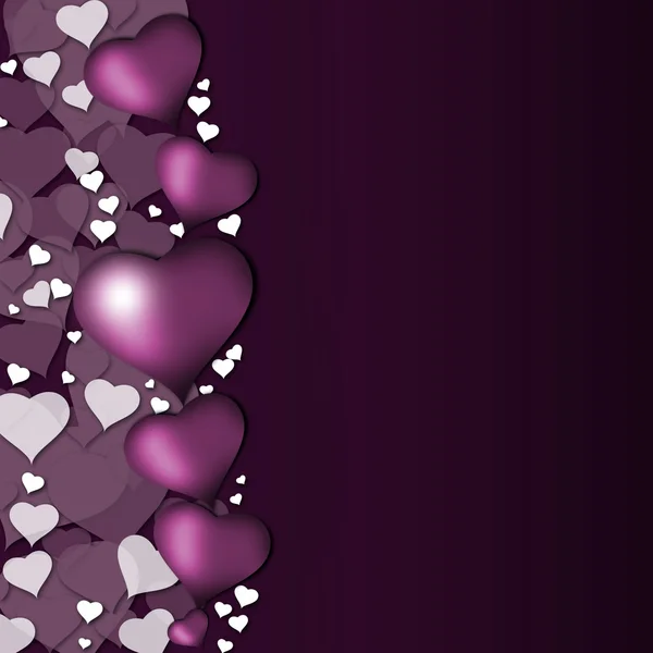 Purple hearts for valentines day — Stock Photo, Image
