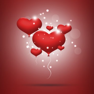 Red balloon hearts clipart
