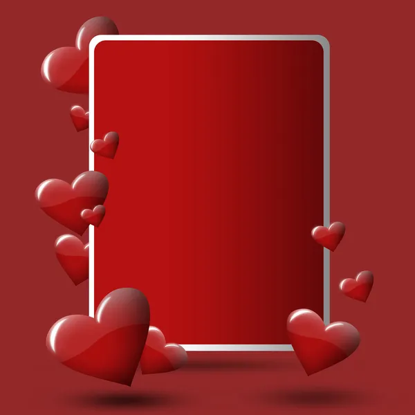 Röd valentines kort — Stockfoto