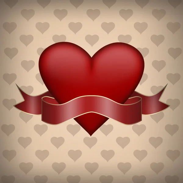 Rött hjärta, banner — Stockfoto