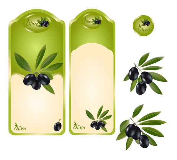 Étiquette olive noire — Image vectorielle