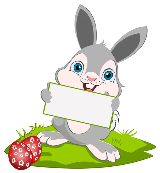 Easter Bunny width a card — Stock Vector