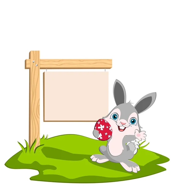 Lapin de Pâques avec une planche — Image vectorielle