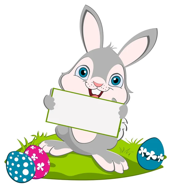 复活节兔子和一张卡片 — 图库照片