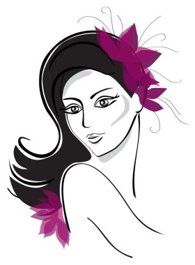 Portrait of a beautiful girl for your design clipart