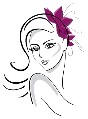 Portrait of a beautiful girl for your design clipart