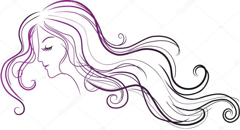 Woman with curly hair, vector Stock Vector Image by ©Sandylevtov #9451538