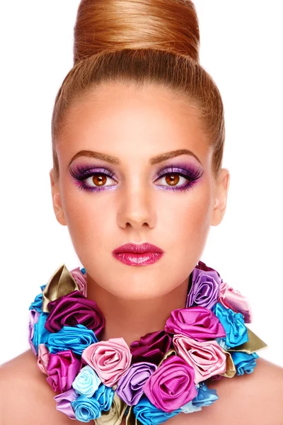 Фіолетовий макіяж — стокове фото