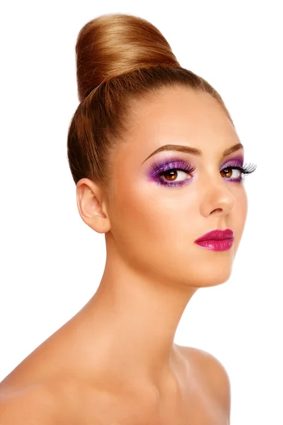 Fioletowy makijaż — Zdjęcie stockowe