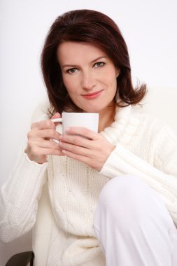 Relaxed woman clipart