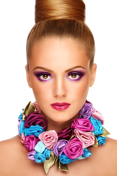 Фіолетовий макіяж — стокове фото