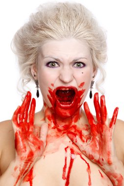Bloody crying woman clipart