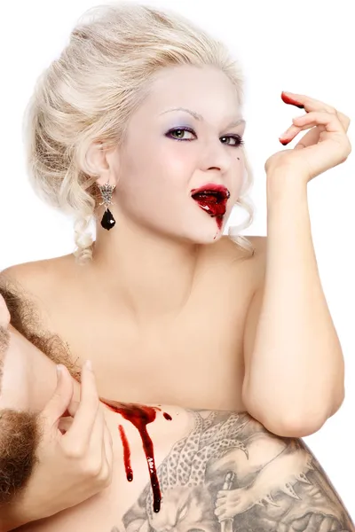 Blond vampier — Stockfoto