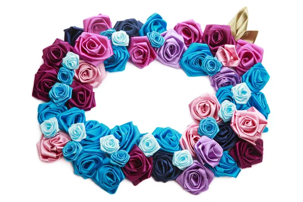 Валентинки рамка из синего, виноградного, розового и бирюзового — стоковое фото