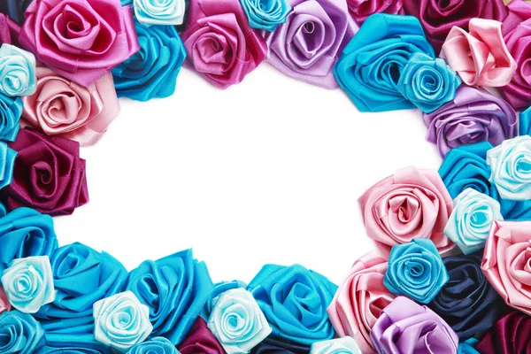 Валентинки рамка из синего, виноградного, розового и бирюзового — стоковое фото