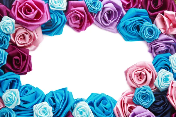 Valentines frame of blue, vinous, pink and turquois — Stock Photo, Image