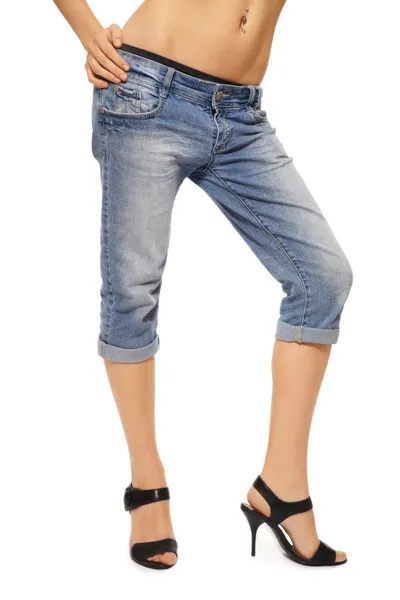 Jeans and high heels — Stock Photo, Image