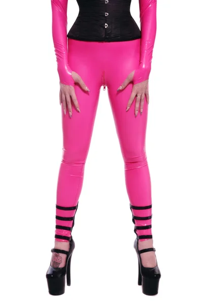 粉红色 catsuit — 图库照片