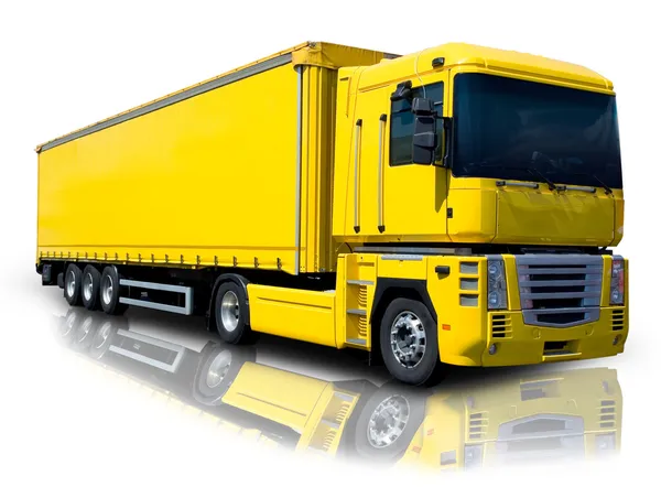 Sárga teherautó — Stock Fotó