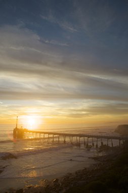 Long Pier at Sunset in California clipart