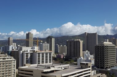 Downtown buildings in Hawaii Daytime clipart