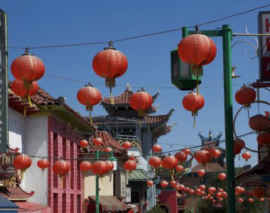 Chinese Lanterns hanging in Chinatown clipart