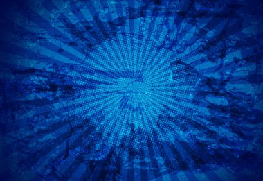 Blue Abstract Grunge Background With Light Rays clipart