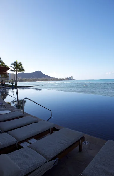 stock image Pool Lounge At the Beach In Hawaii