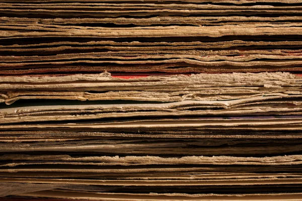 Close up of Stacked Old Vinyl LP Covers — Stock Photo, Image