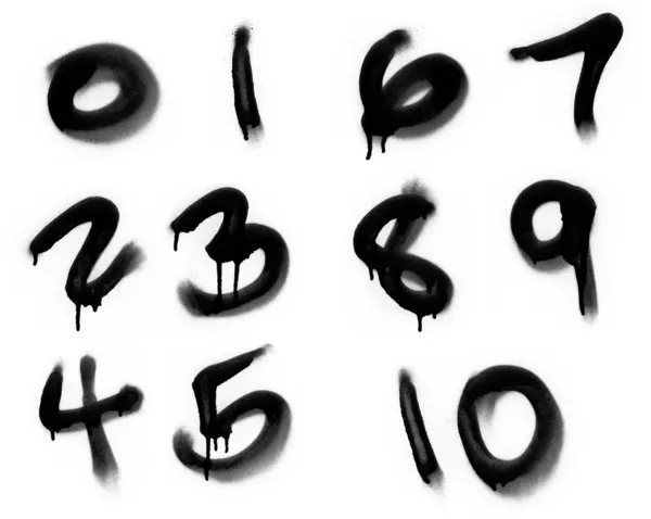 Graffiti Spray Painted Numerics — Stock Photo, Image