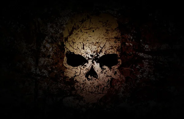 Grunge Totenkopf dunkler Hintergrund — Stockfoto