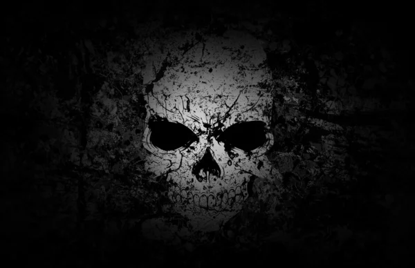 Grunge Totenkopf dunkler Hintergrund — Stockfoto