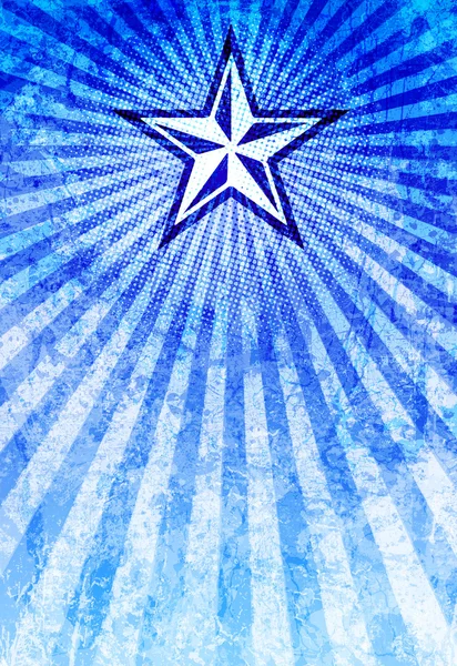 Propaganda hvězda modré světlo paprsky pozadí — Stock fotografie