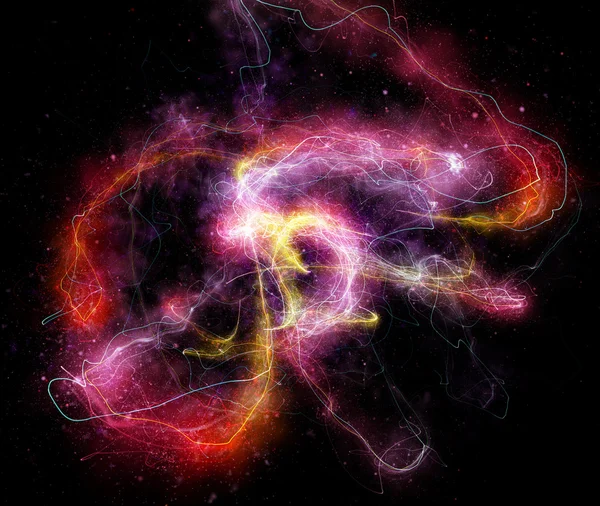 抽象电闪电流光粒子背景 — 图库照片