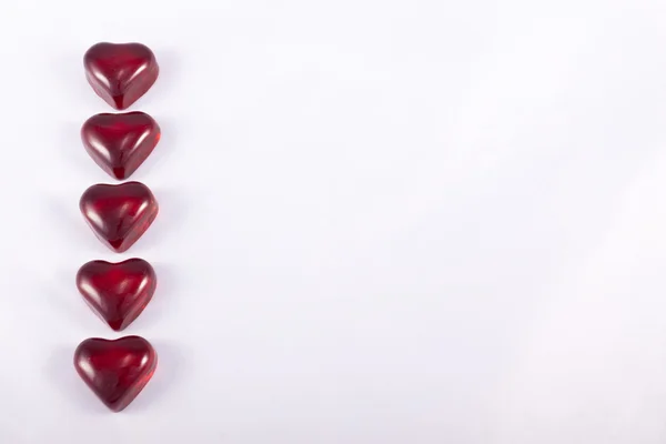 stock image Five Red Glass Hearts