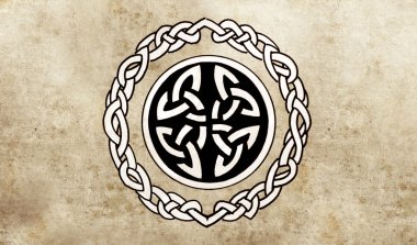 Celtic shield. Sketch of tattoo art, ornament design clipart