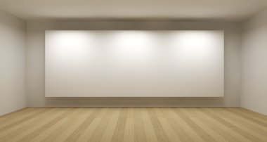 boş oda ile beyaz bir çerçeve, Sanat Galerisi kavramı, illüstrasyon