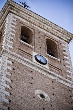 Church bell tower, rural landscape, Spain