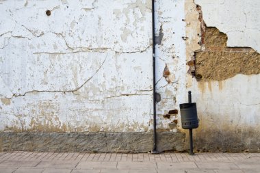 Old street with rusty wall clipart